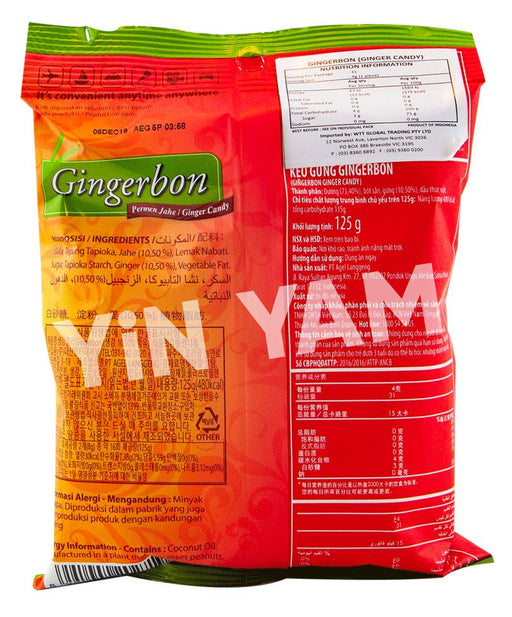 Gingerbon Candy Bag 125g - Yin Yam - Asian Grocery