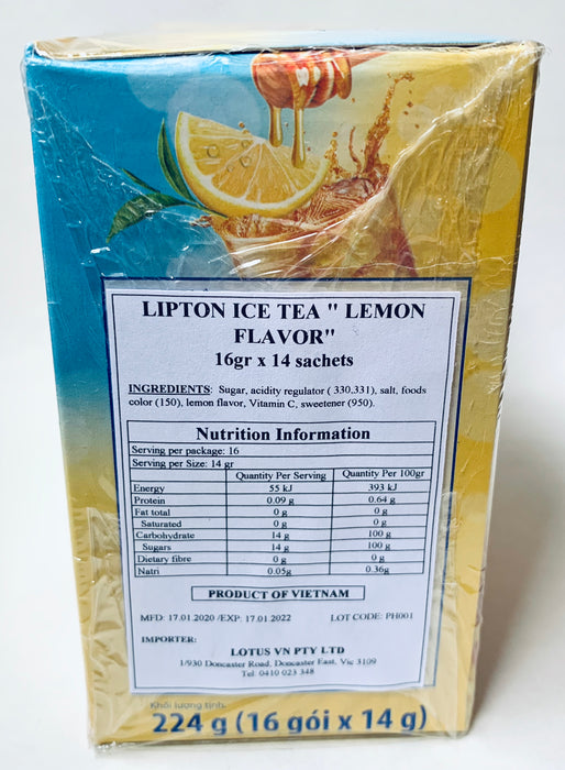 Lipton Ice Tea Lemon Flv TRA VI CHANH 224g (14g x 16sachets)