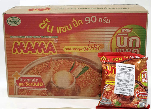 Mama Instant Noodles CREAMY TOM YUM SHRIMP 90g-Pack of 24 - Yin Yam - Asian Grocery