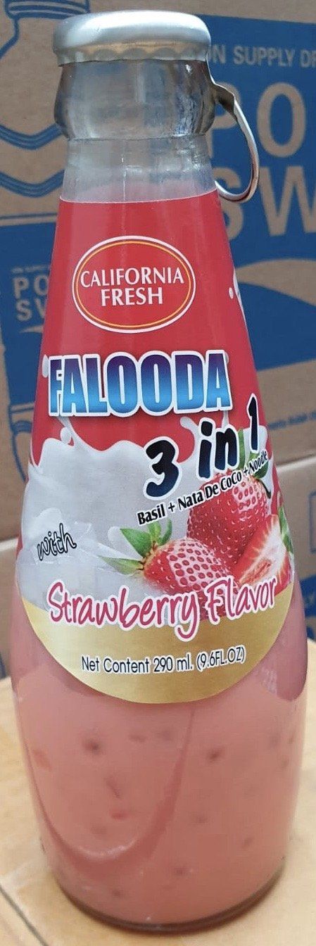 California Fresh FALOODA 3in1 (Strawberry Flavor) 290ml-Pack of 6 Drink California Fresh 