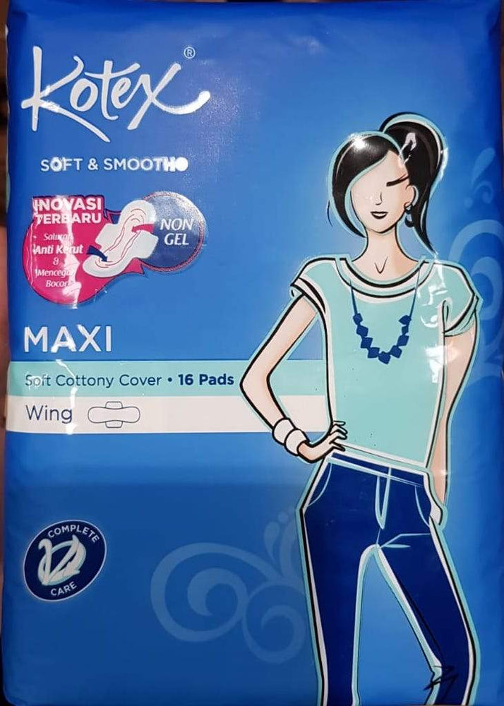 Kotex Soft & Smooth Maxi Wing (BLUE) 16pack - Yin Yam - Asian Grocery